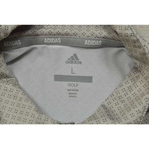 Adidas Golf Men's Polo Shirt Gray Polka Dot Short Sleeve Size L Polyester - Picture 8 of 8